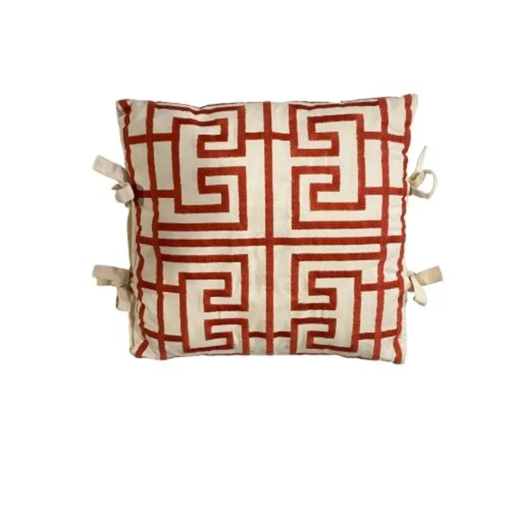 Biltmore Decorative Pillow Embroidered Textured Geometric Design Throw Pillow